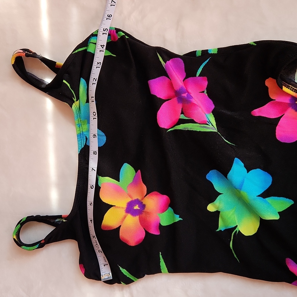 Women's Bright Colorful Floral, Summer, Pool, Beach, Sexy One Piece Swim Suit - Picture 7 of 11